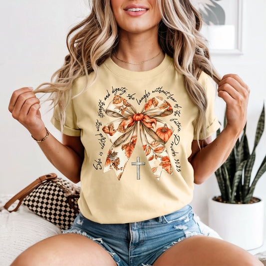 Proverbs 21:35 Fall Bow Tee
