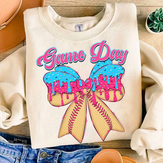 Game Day Baseball Drip Bow