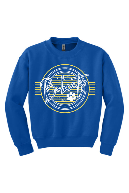 Youth Striped Bobcat Pride Crewneck