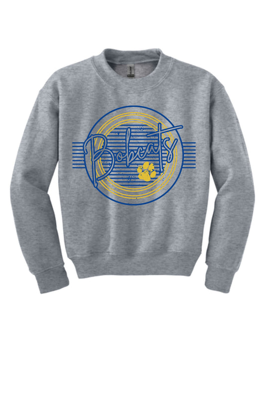Youth Striped Bobcat Pride Crewneck