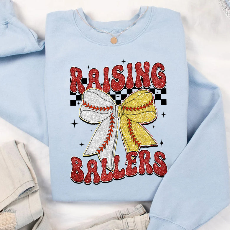 Raising Ballers Glitter Bow