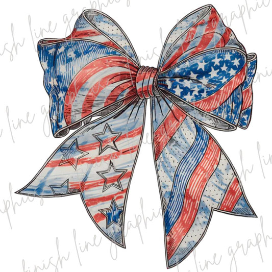 America Flag Bow