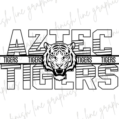 Aztec Tigers Outline