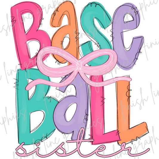 Customizable Baseball Multicolor Bow