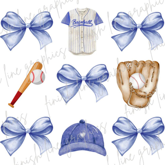 Blue Baseball & Bows