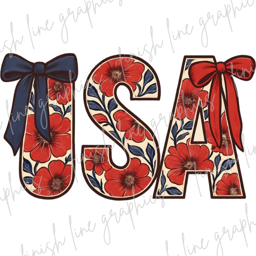 Celebrate 4th of July Floral USA