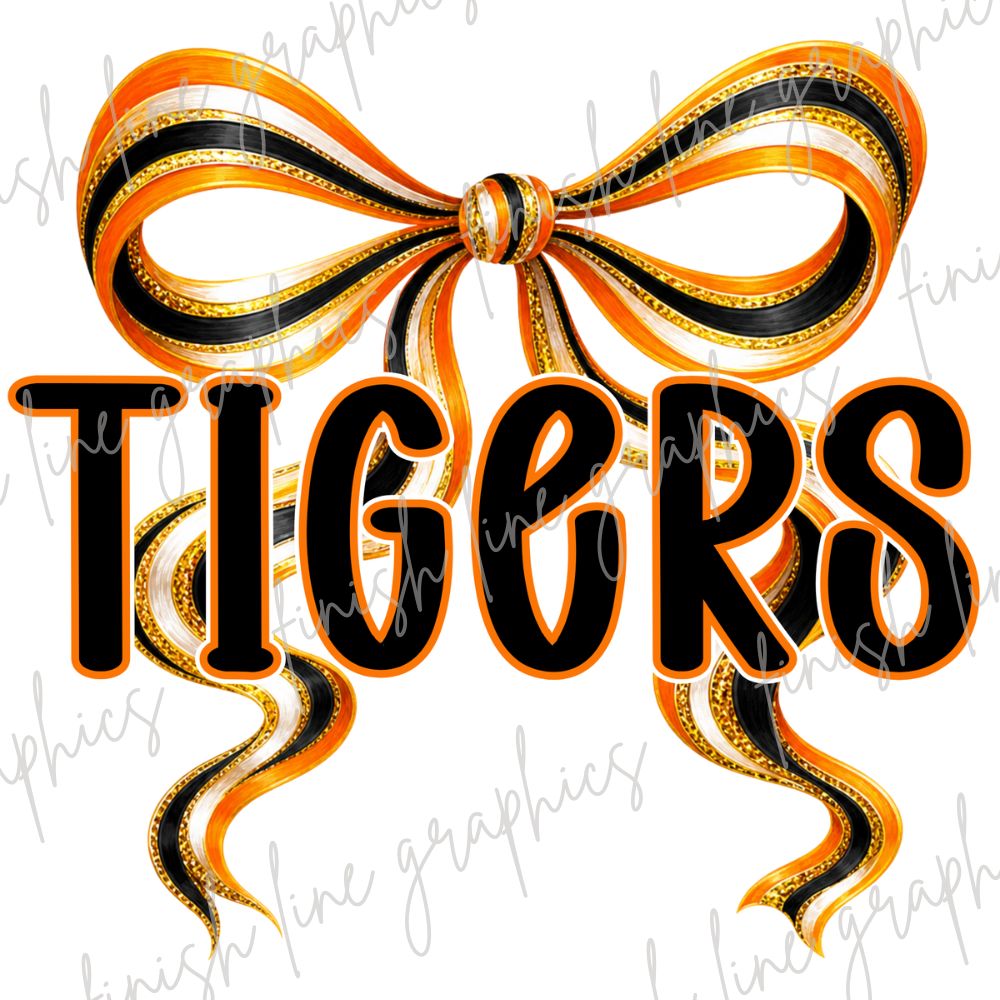 Tigers Glitter Bow