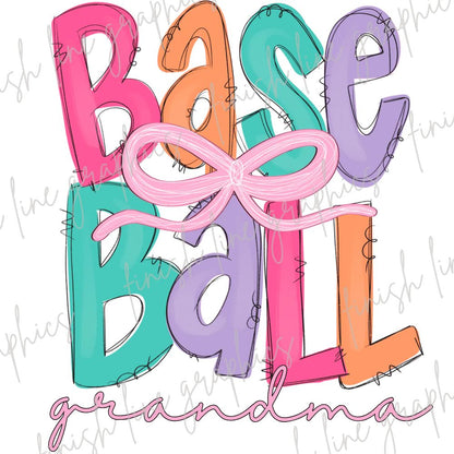 Customizable Baseball Multicolor Bow
