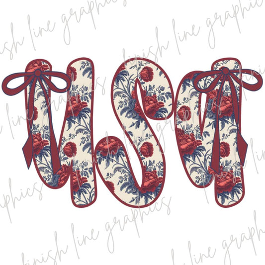 Floral USA & Red Bows