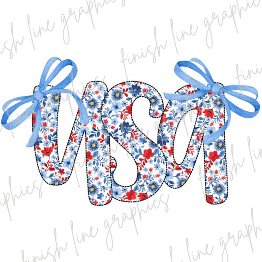 Floral USA with Bow