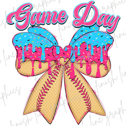 Game Day Baseball Drip Bow