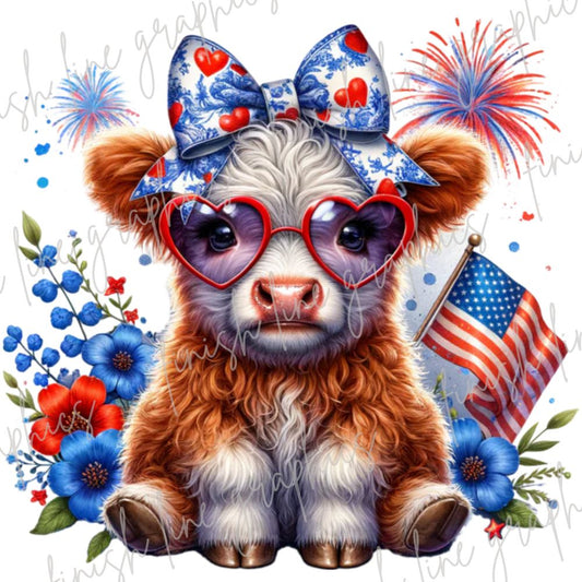 HIGHLAND COW 4TH OF JULY
