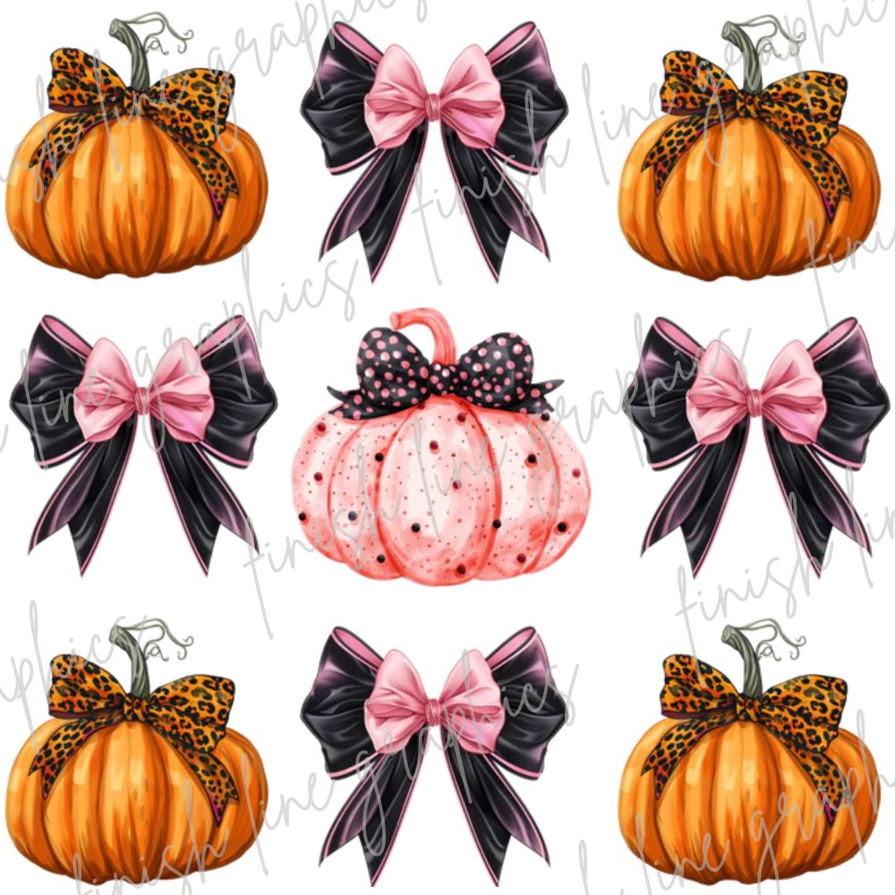 Halloween Coquette Pumpkin With Black Tie Bow