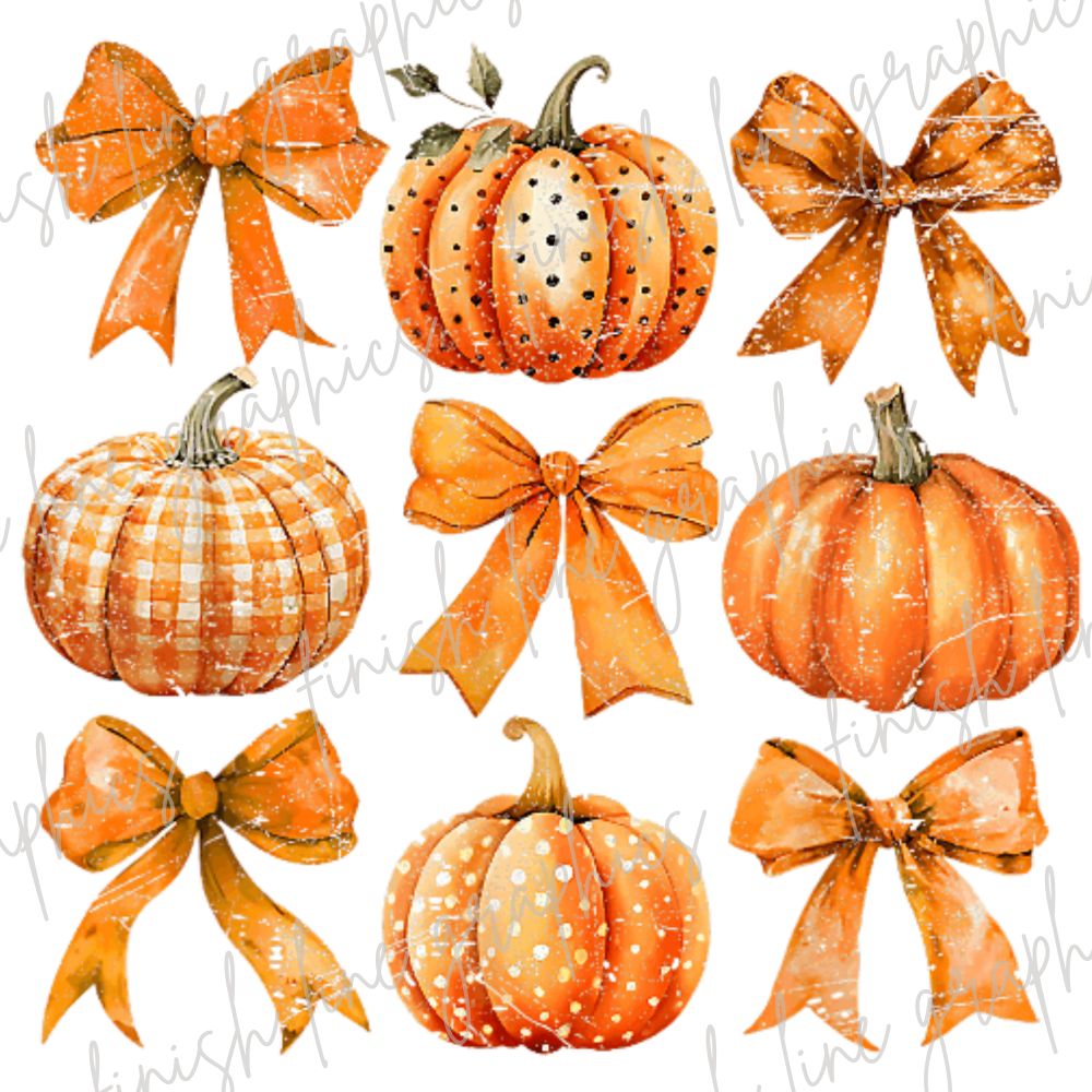 Halloween Coquette Pumpkin With Bow Orange