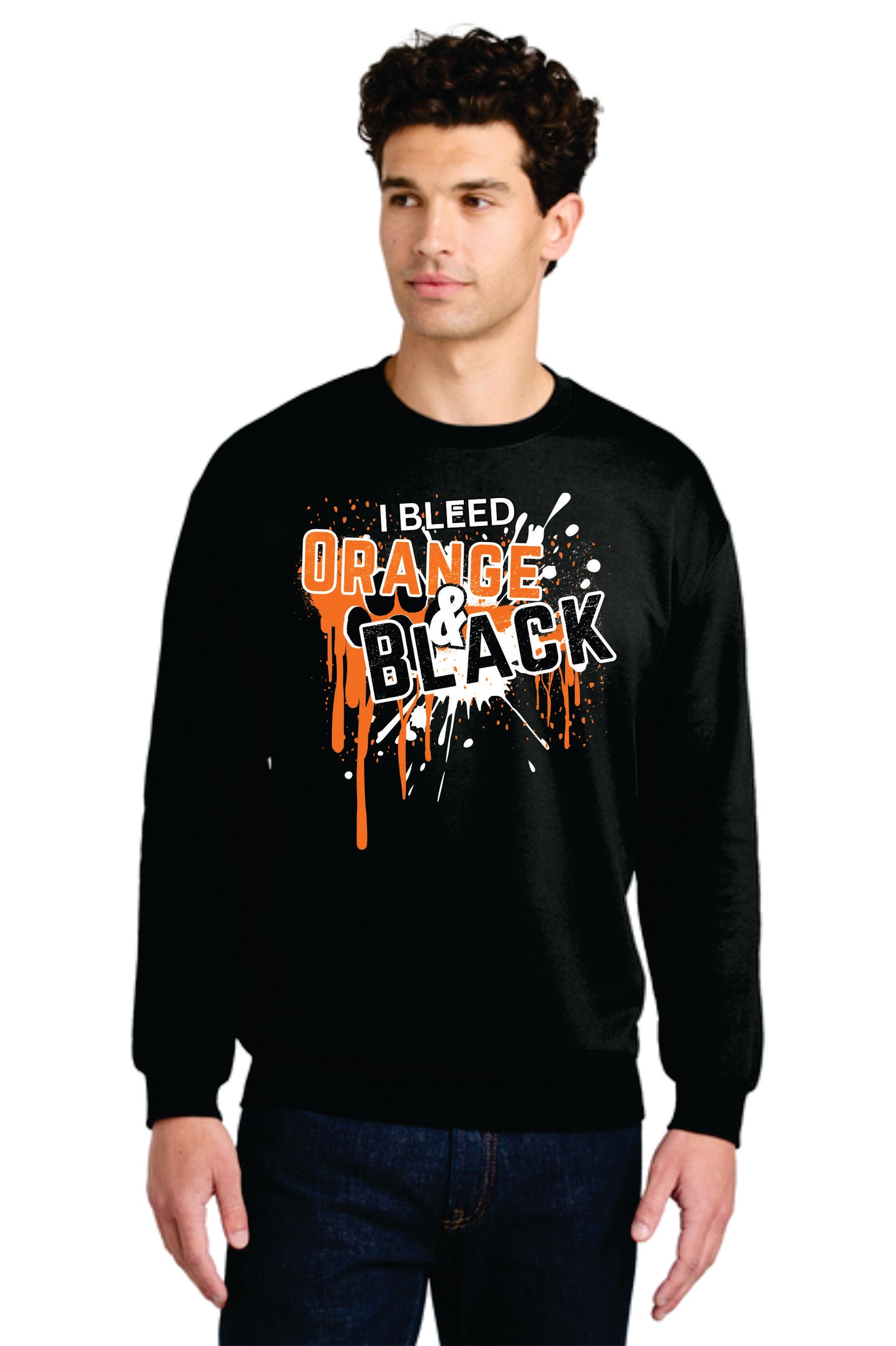 I Bleed Orange & Black Crewneck