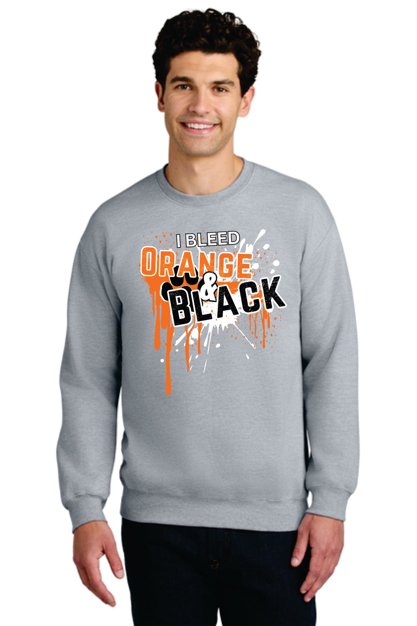 I Bleed Orange & Black Crewneck