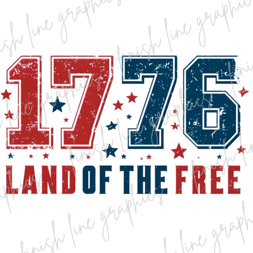 Land of the Free 1776 with Stars
