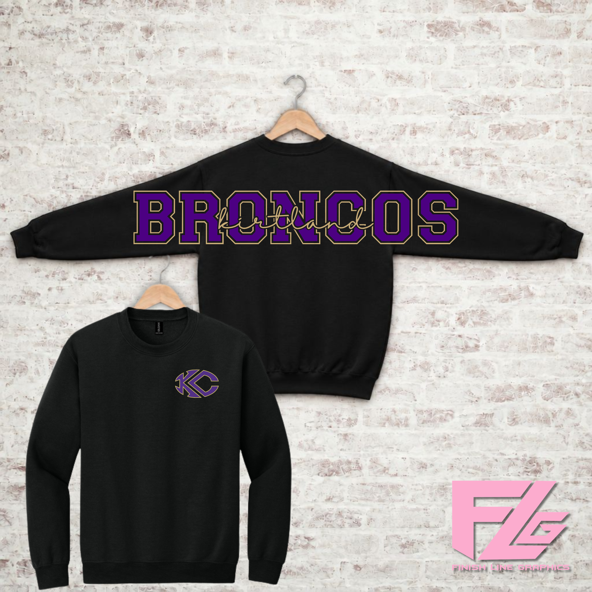 Broncos Custom Big Back Crewneck