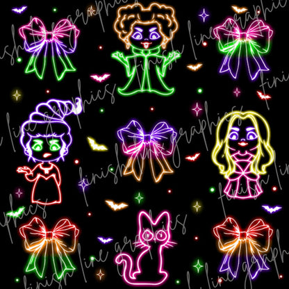 Neon Sanderson Sisters Coquette Halloween
