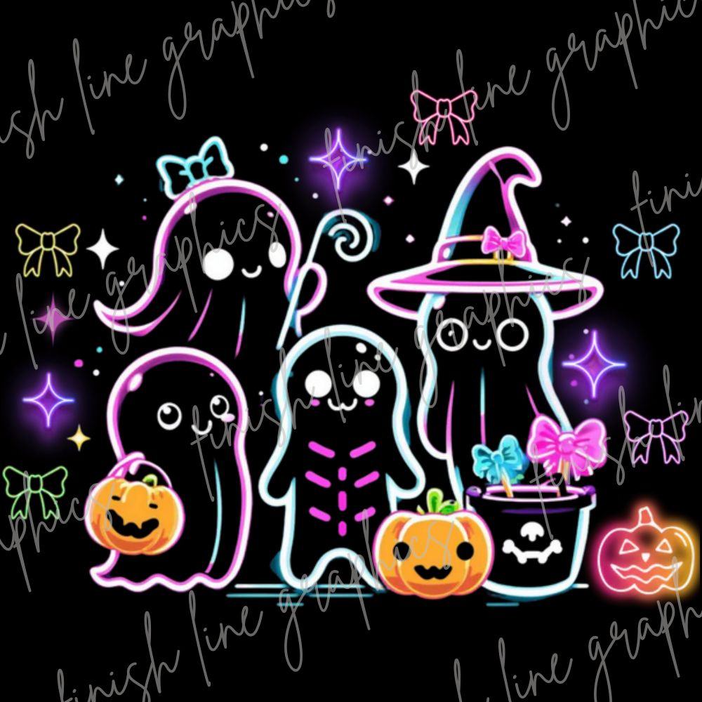 Neon Spooky with Pumpkin Halloween
