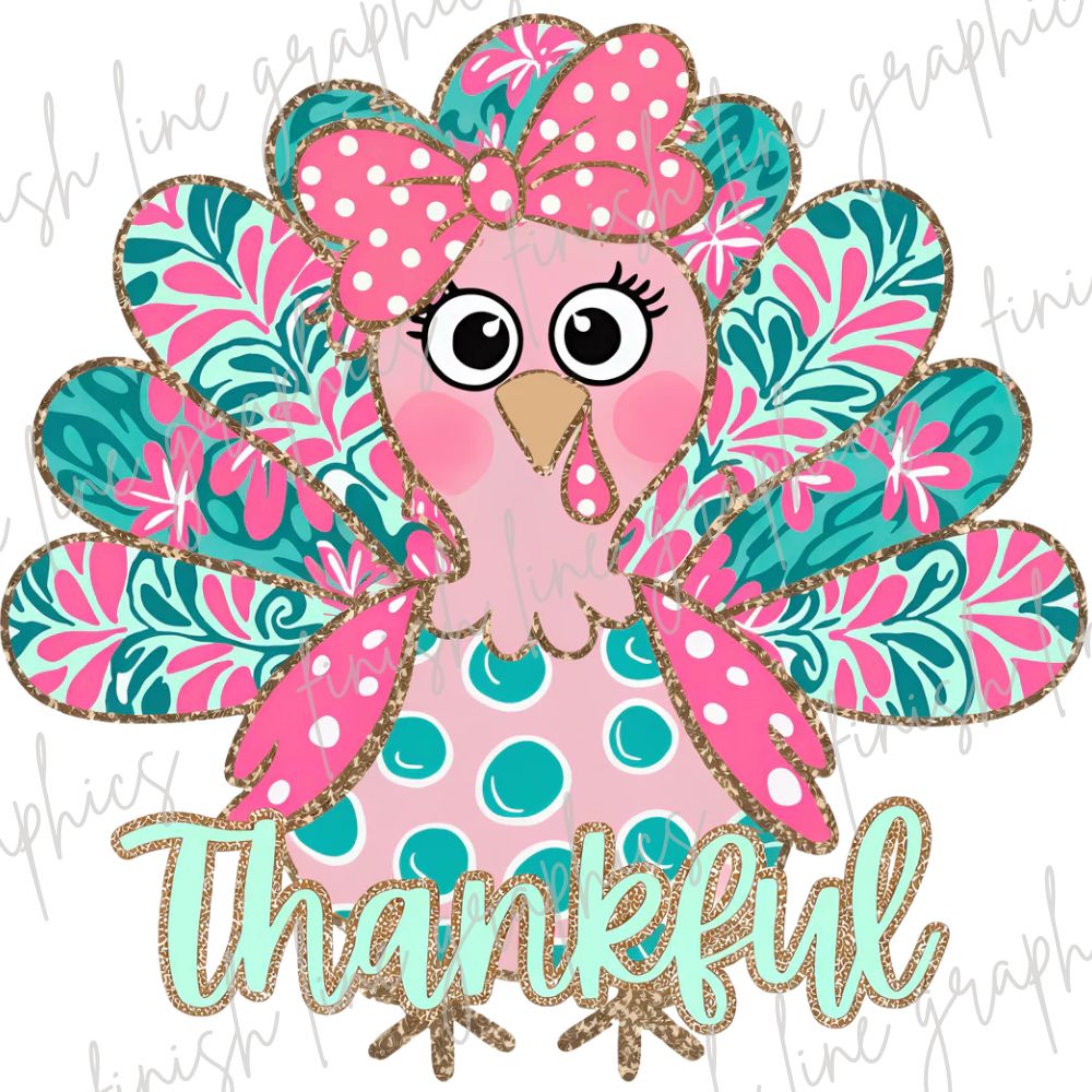 Pink Thankful Turkey
