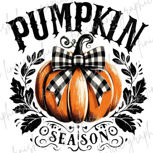 Pumpkin Season with Black and White Bow
