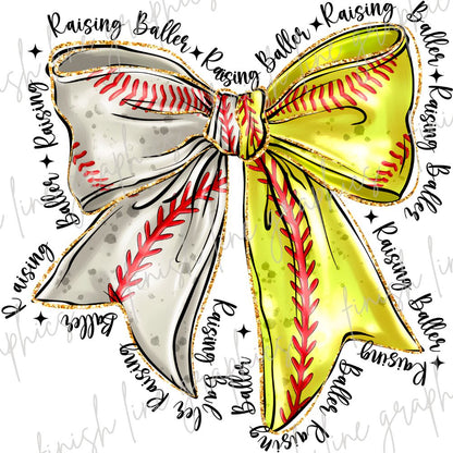 Raising Ballers Baseball Softball Bow
