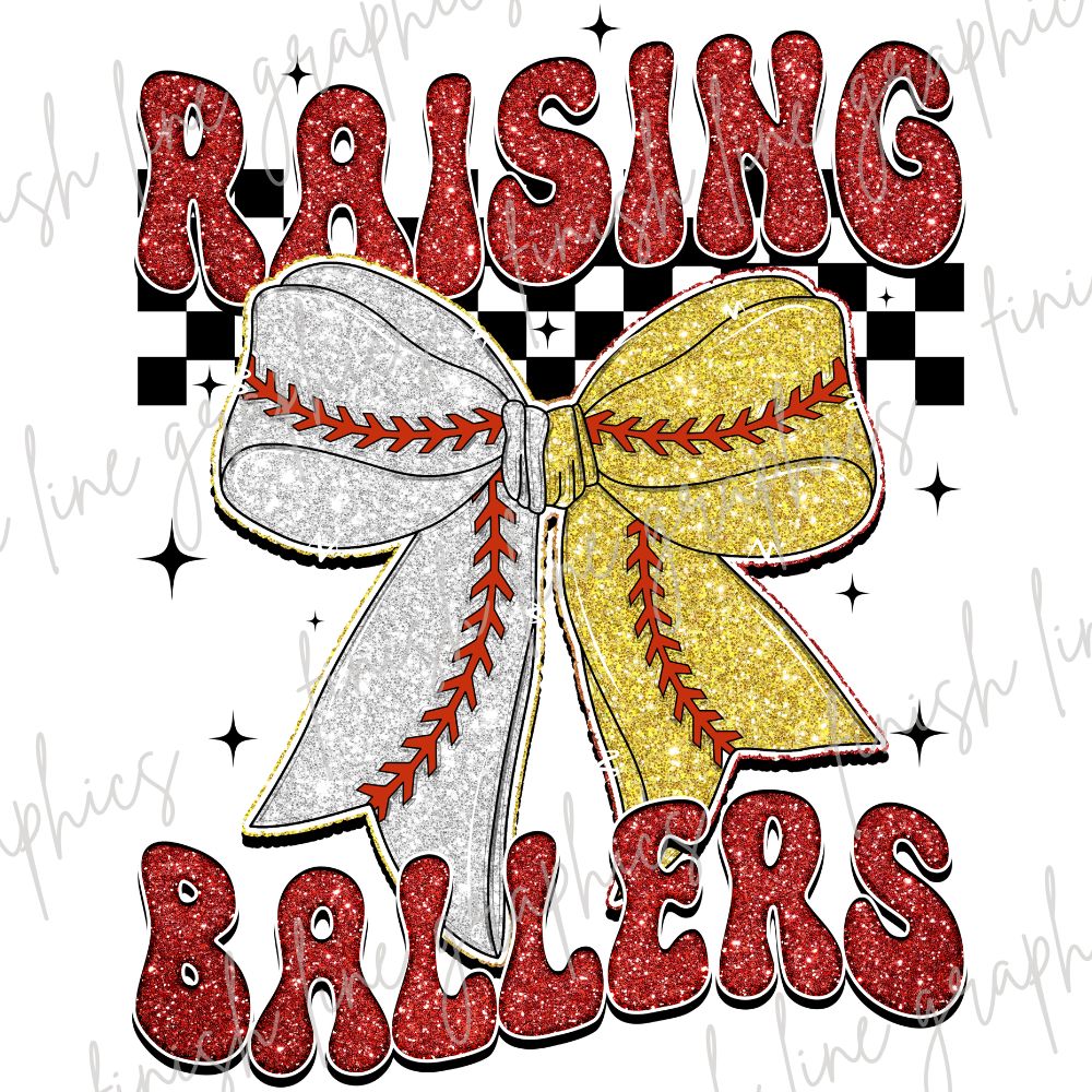 Raising Ballers Glitter Bow