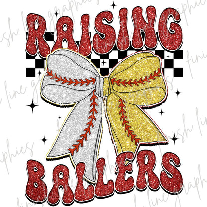 Raising Ballers Glitter Bow