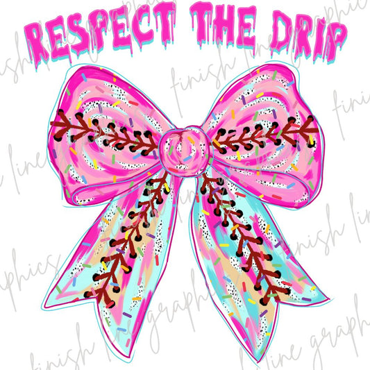 Respect the Drip Baseball Bow
