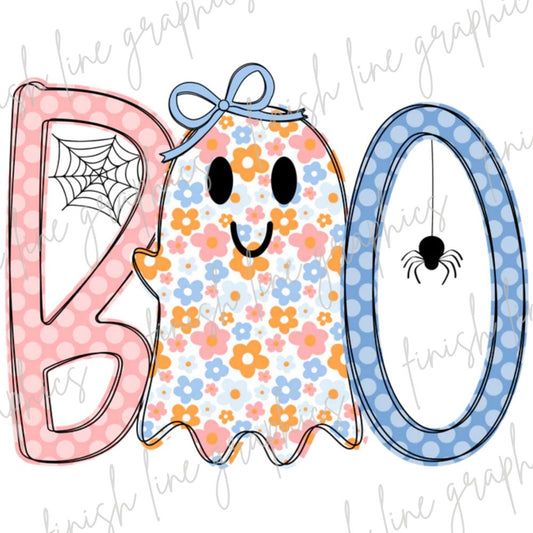 Retro Floral Boo Halloween