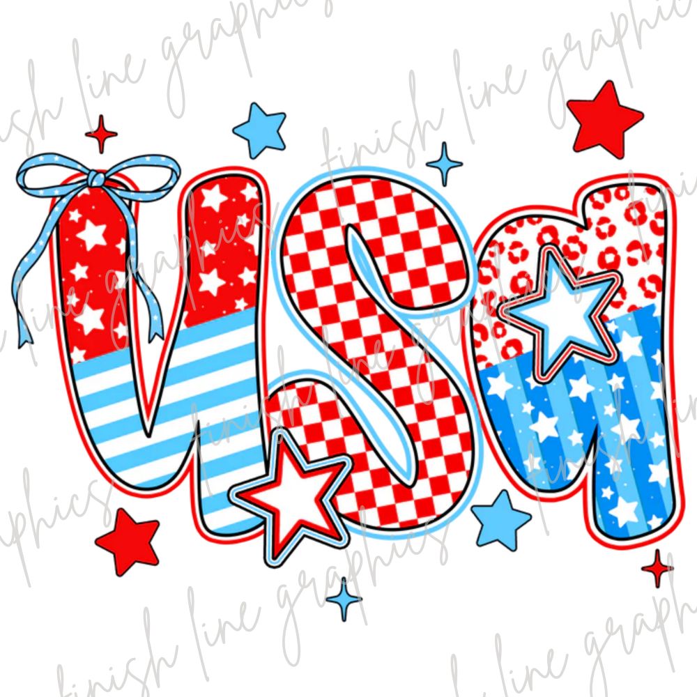 USA of multi-patterns 4th of July