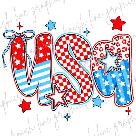 USA of multi-patterns 4th of July